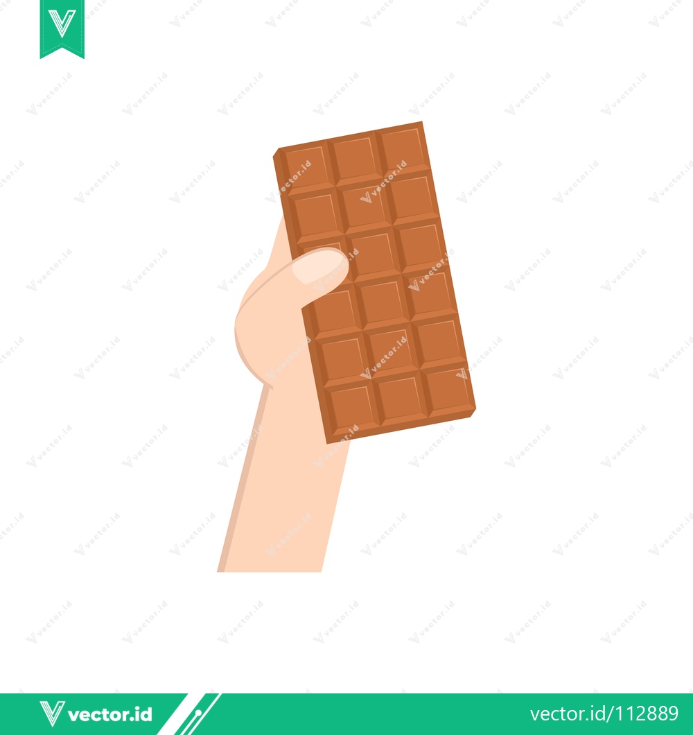Premium Vector of Hand Holding Milk Chocolate Bar