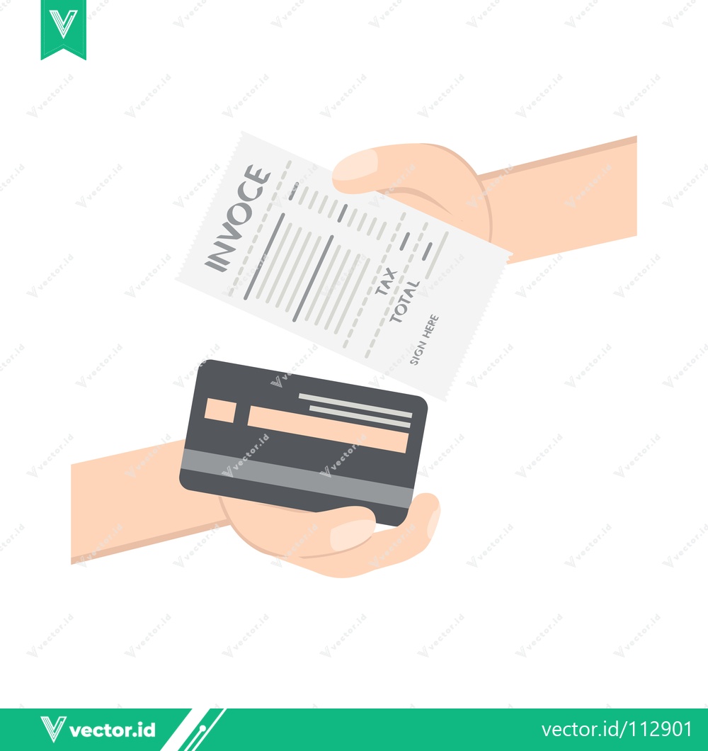 Premium Vector dari Paying Invoice with Credit Card