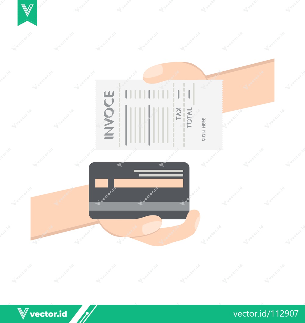 Premium Vector dari Hands exchanging invoice and credit card for payment