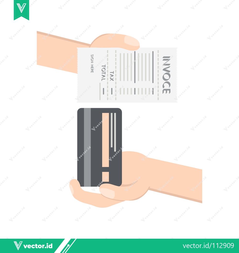 Premium Vector dari Paying Invoice with Credit Card Transaction