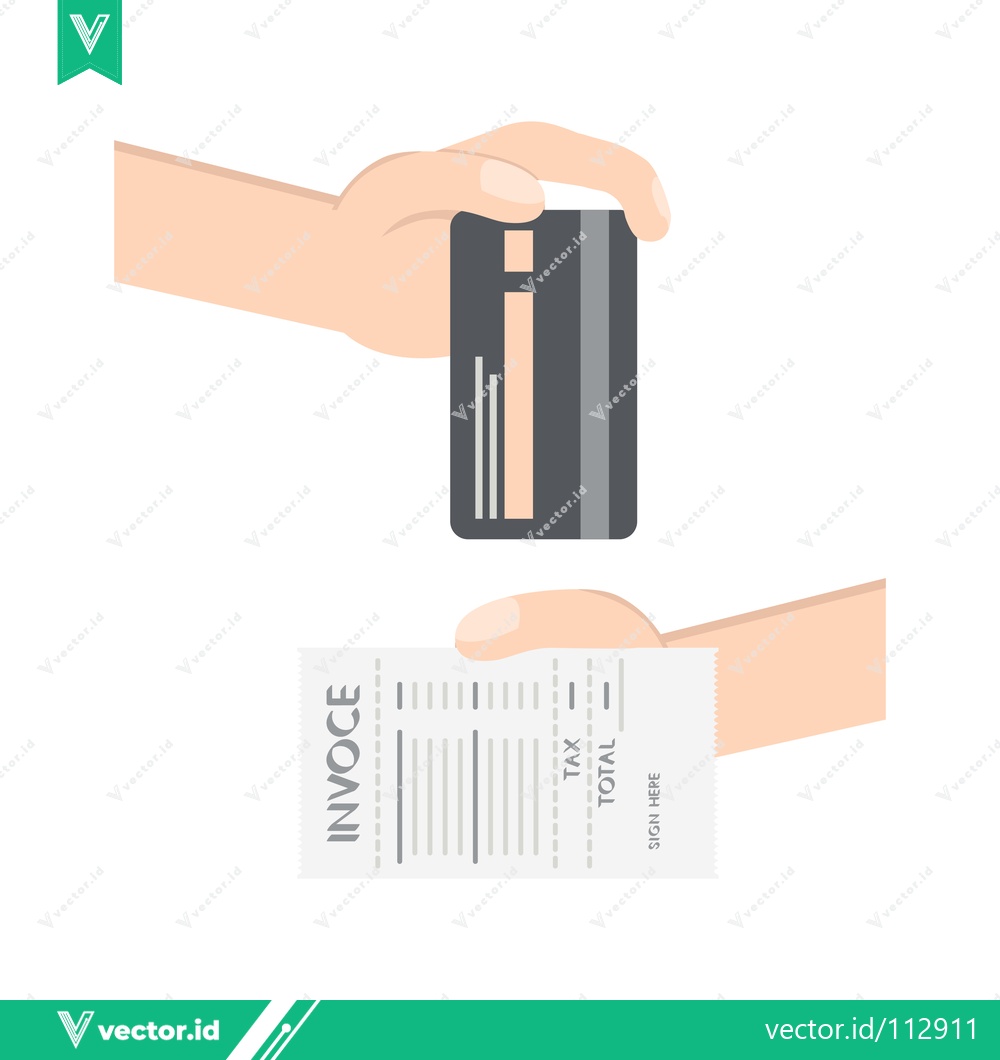 Premium Vector dari Hand Stamping Invoice with Barcode and Tax Stamp