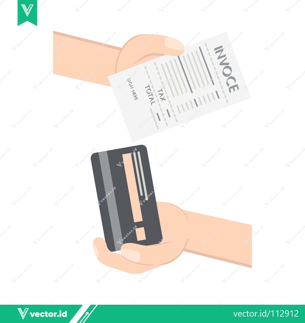 Premium Vector of Paying Invoice with Credit Card Transaction
