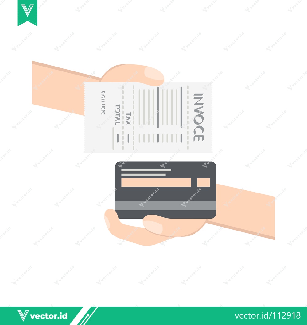 Premium Vector of Paying with Credit Card for Invoice