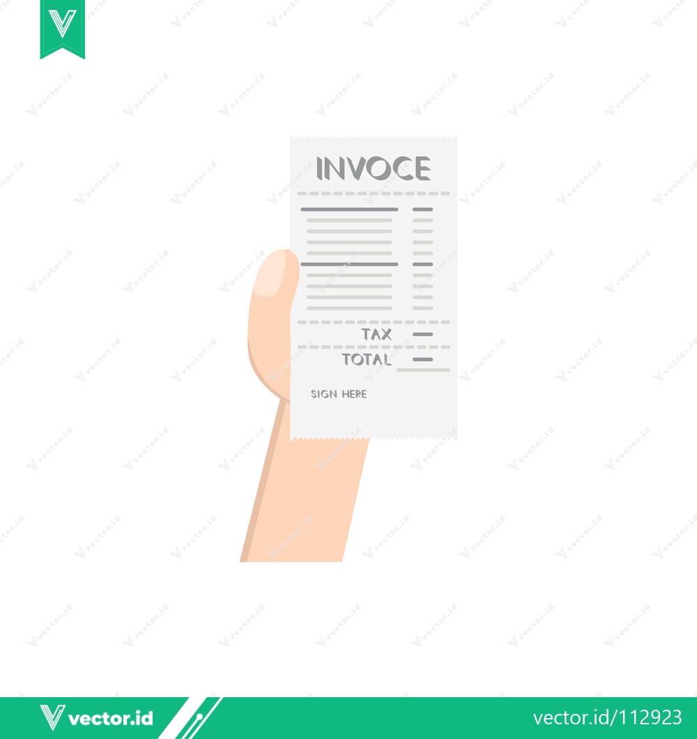 Premium Vector of Hand holding an invoice document with financial details