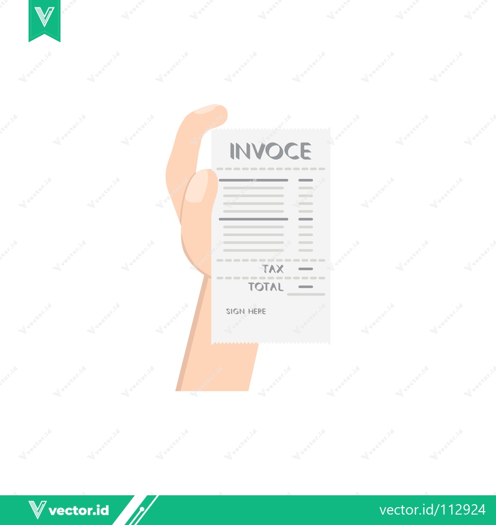 Premium Vector of Hand Holding Invoice Receipt Showing Financial Transaction Details