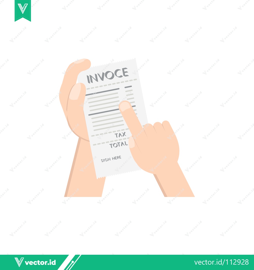 Premium Vector of Hands Holding and Pointing at an Invoice Document