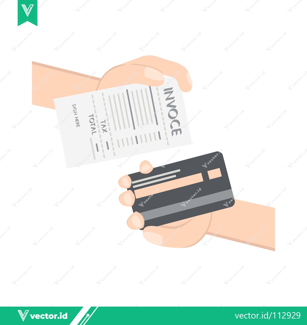 Premium Vector of Paying Invoice with Credit Card Transaction