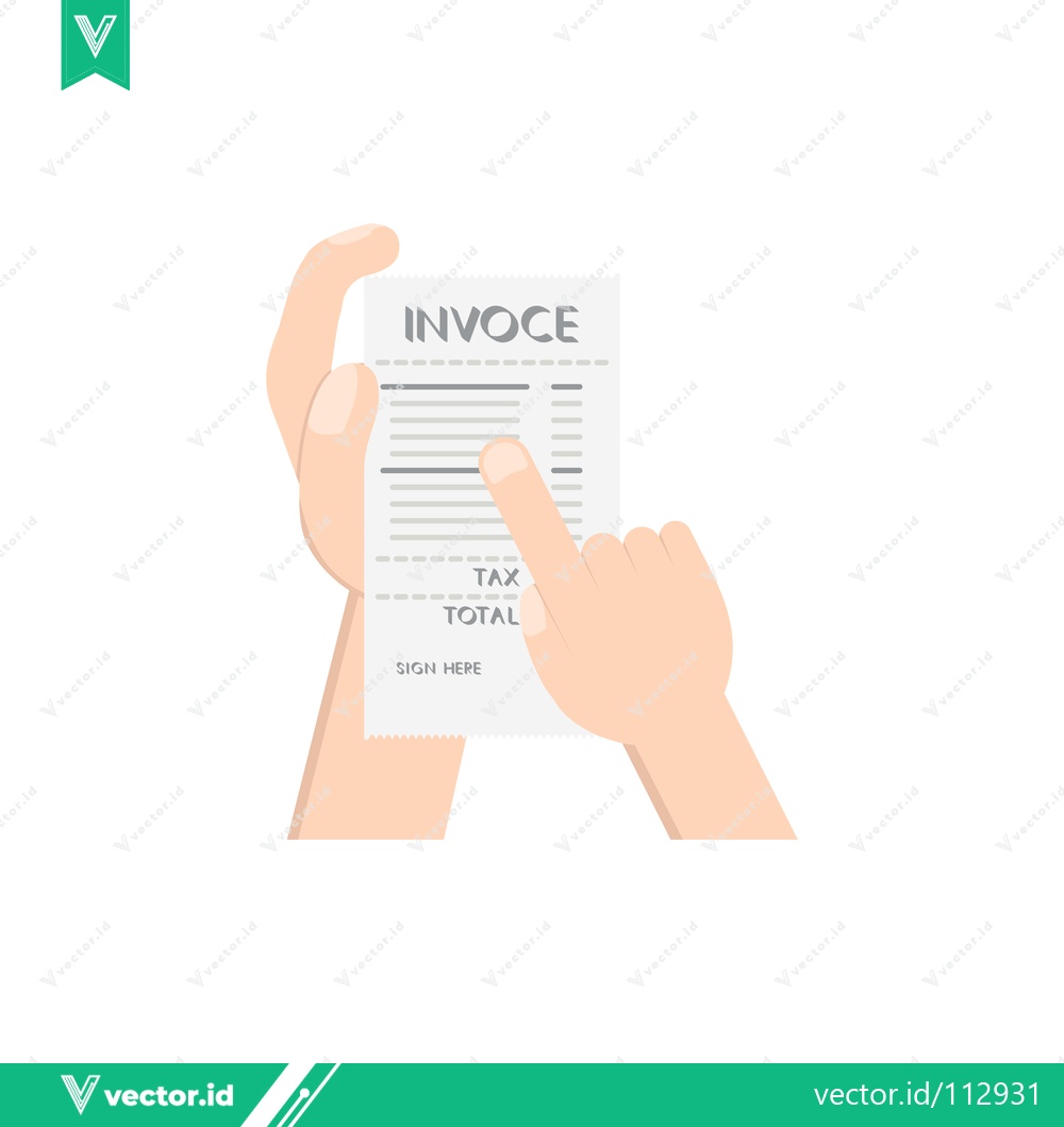 Premium Vector dari Hand Holding and Pointing at Invoice Document