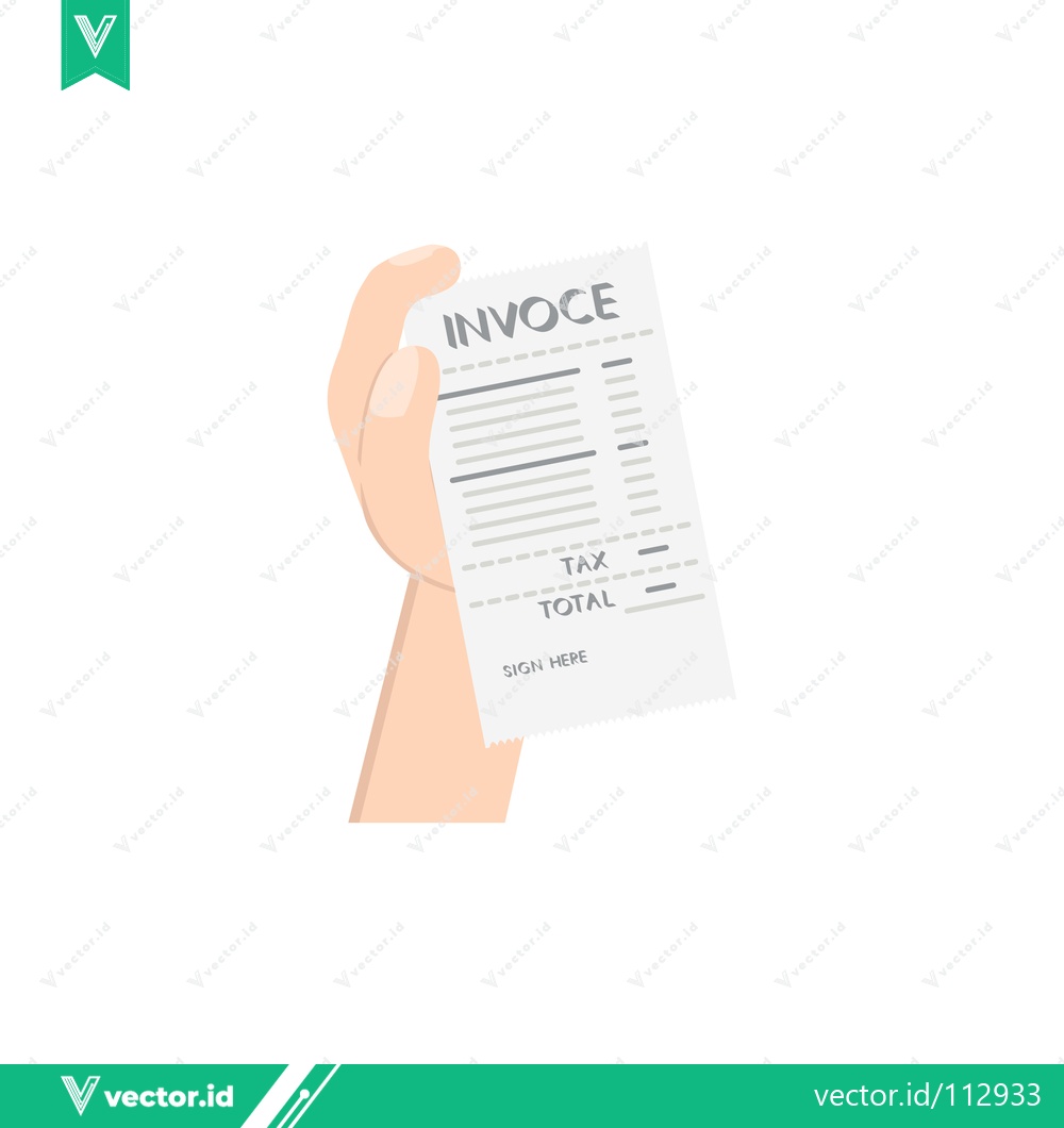 Premium Vector of Hand holding an invoice receipt with tax and total amount