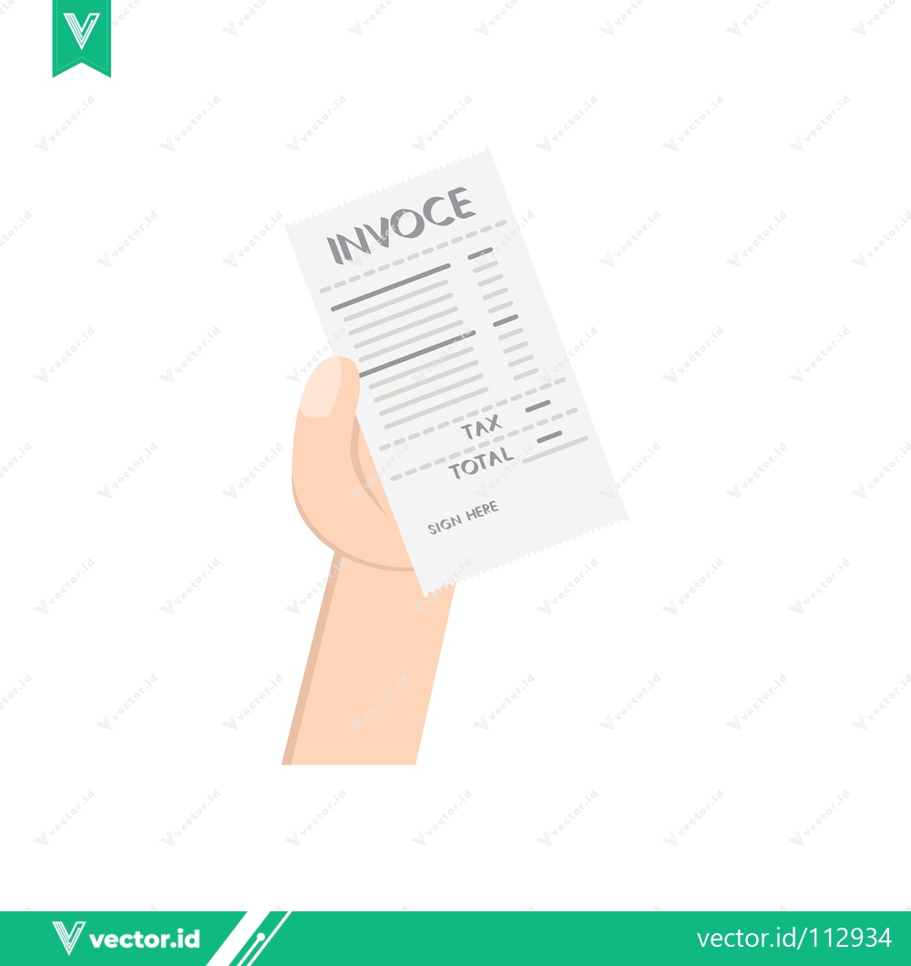 Premium Vector of Hand Holding an Invoice Receipt Document