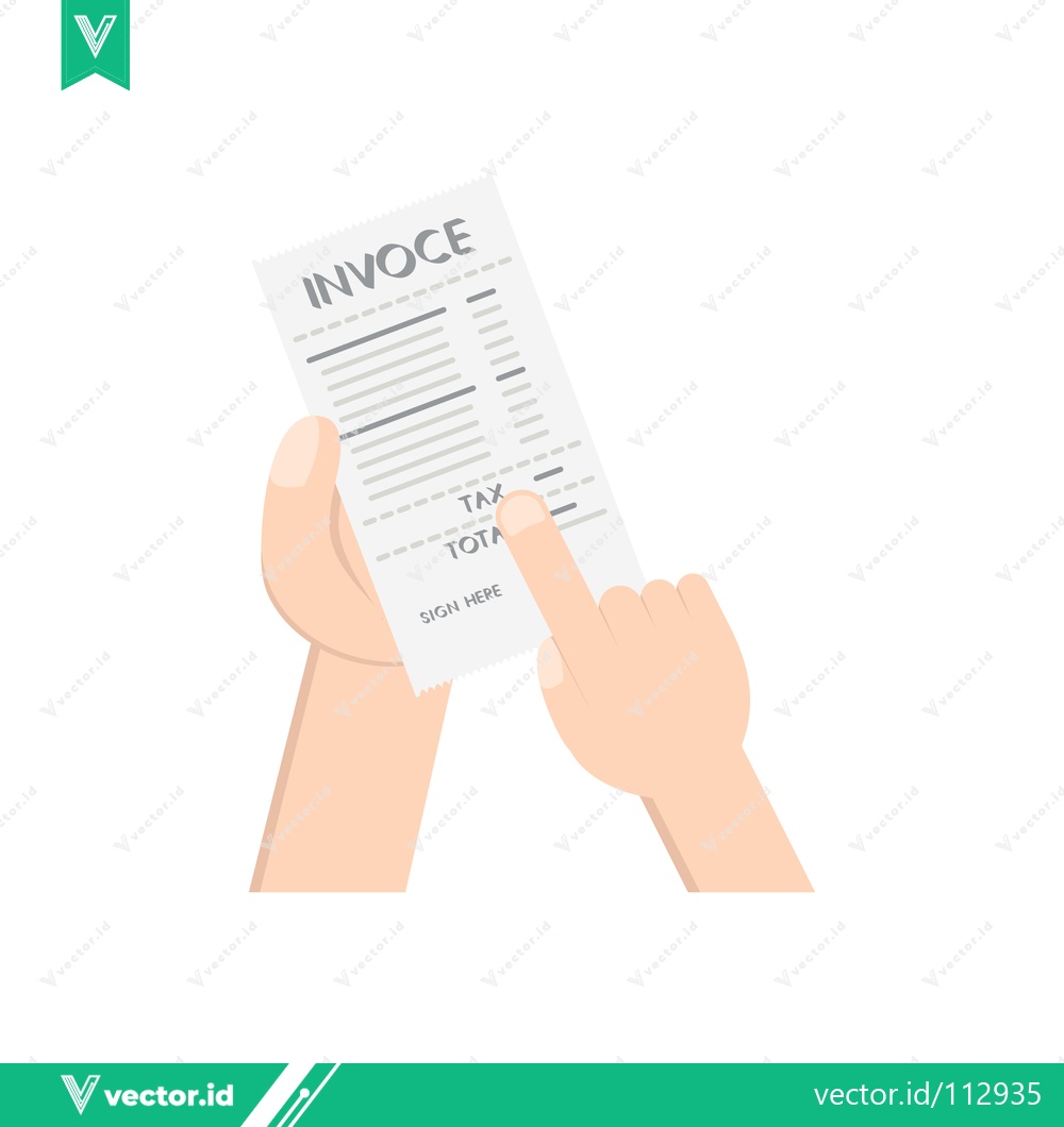 Premium Vector dari Hand Holding Invoice Document for Financial Transaction