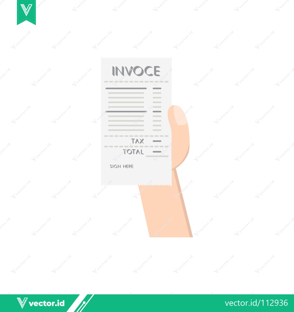 Premium Vector dari Hand holding an invoice document with tax and total amounts