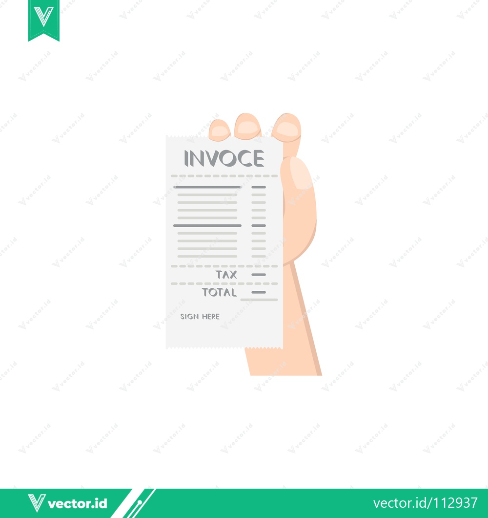 Premium Vector dari Hand Holding Invoice Document for Financial Transactions