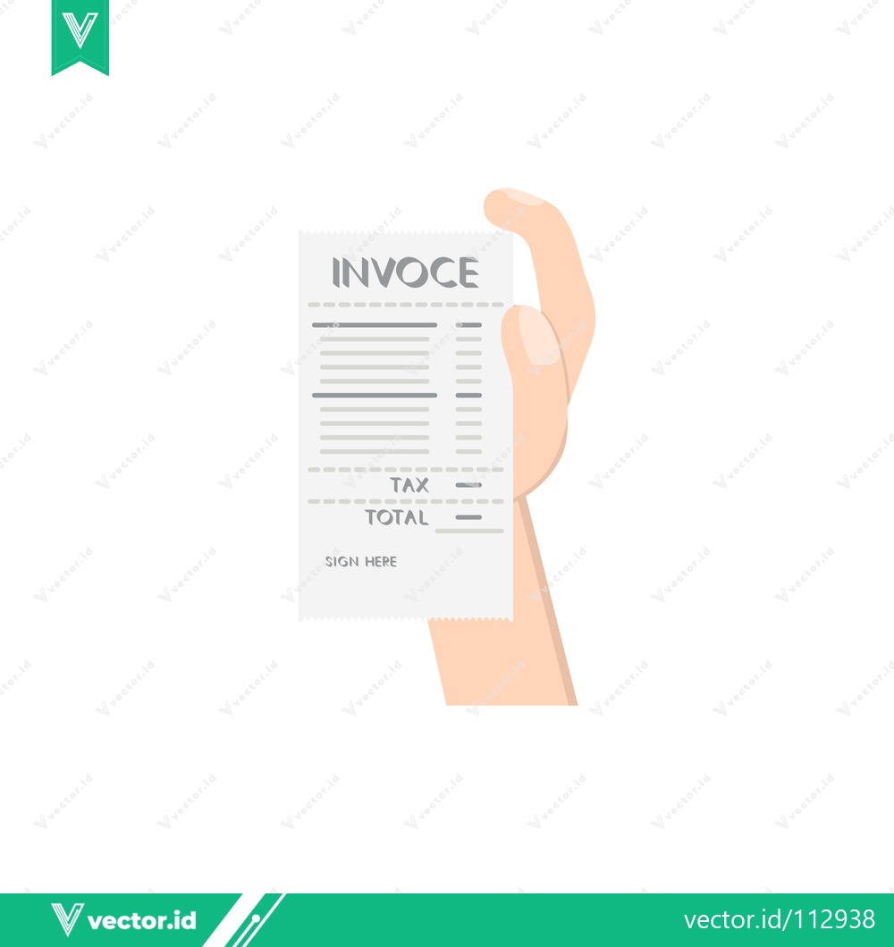 Premium Vector dari Hand holding an invoice document with tax and total amounts