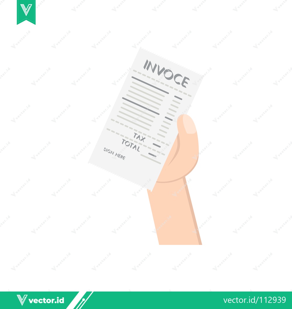 Premium Vector dari Hand holding an invoice receipt for payment confirmation