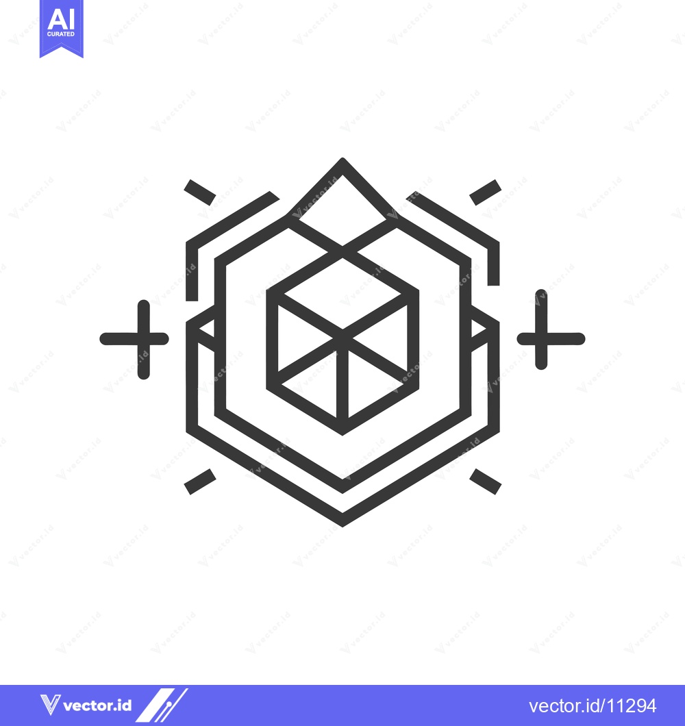 Premium Vector dari Abstract Geometric Design with a Central Cube