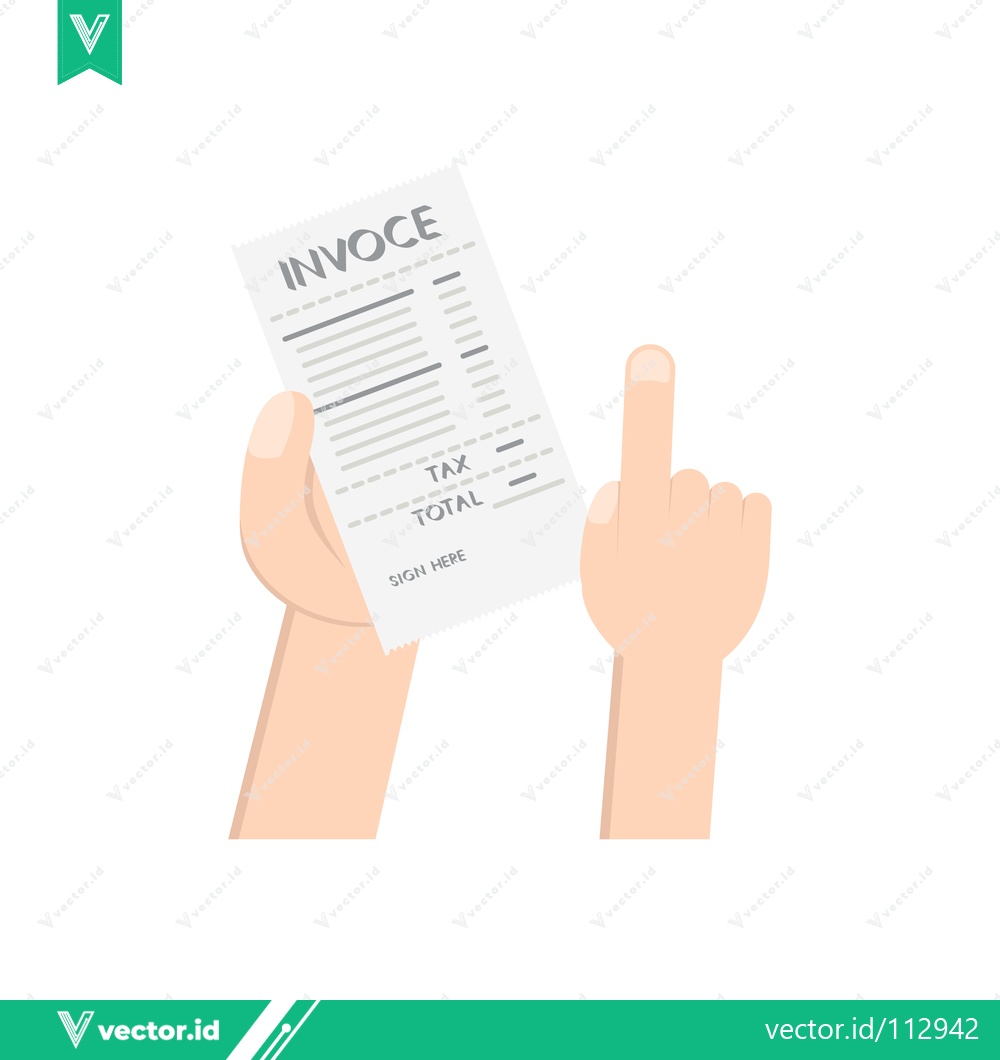 Premium Vector dari Hand Holding Invoice Document with Pointing Finger