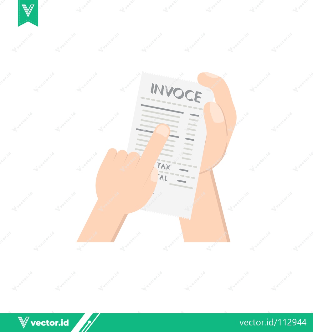 Premium Vector dari Hand pointing at an invoice document business finance concept