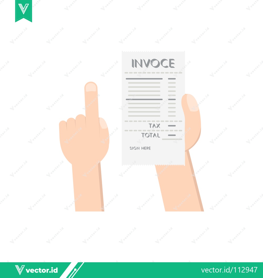 Premium Vector of Hand Holding Invoice Document with Finger Pointing Up