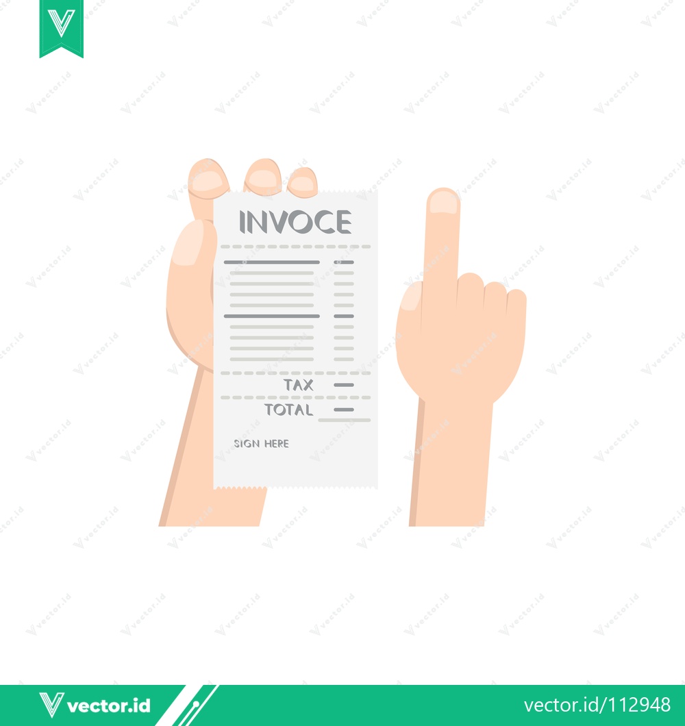 Premium Vector dari Hand Holding Invoice Document with Finger Pointing Up