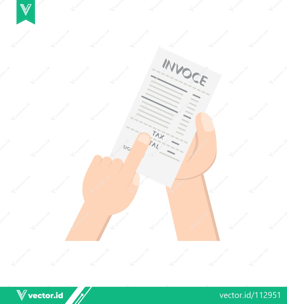 Premium Vector of Hand Holding and Pointing at an Invoice Document