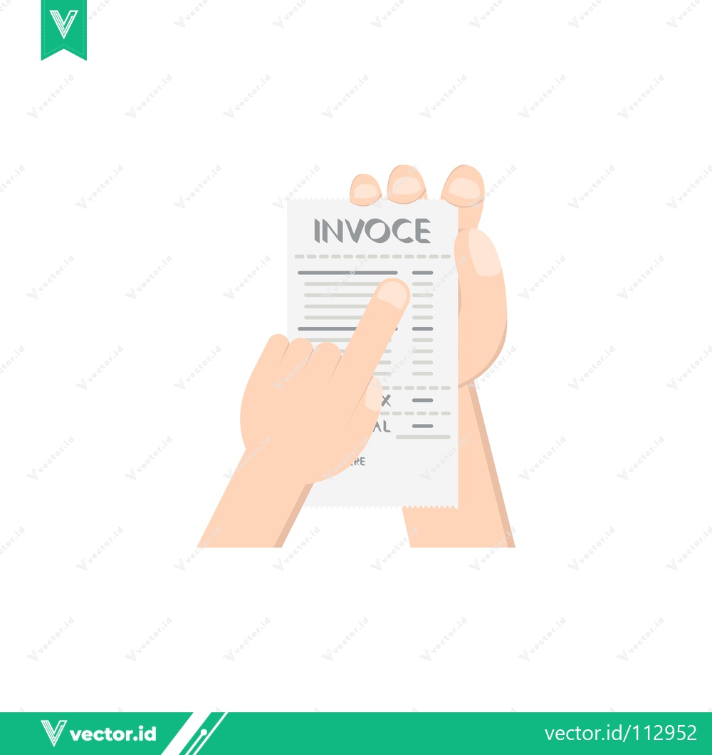 Premium Vector of Hand Holding and Pointing to an Invoice Document