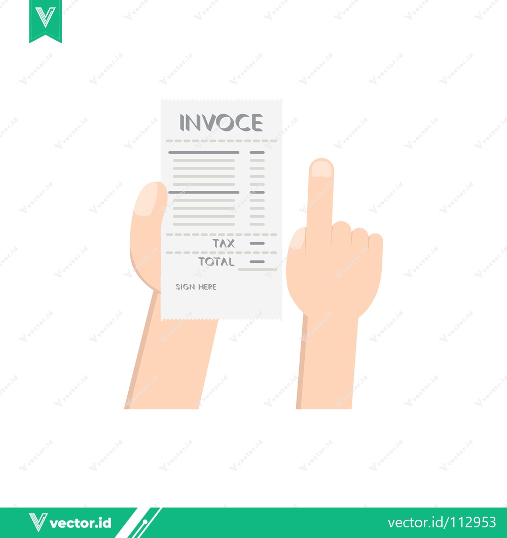 Premium Vector dari Hand Holding Invoice Document with Tax and Total Amounts