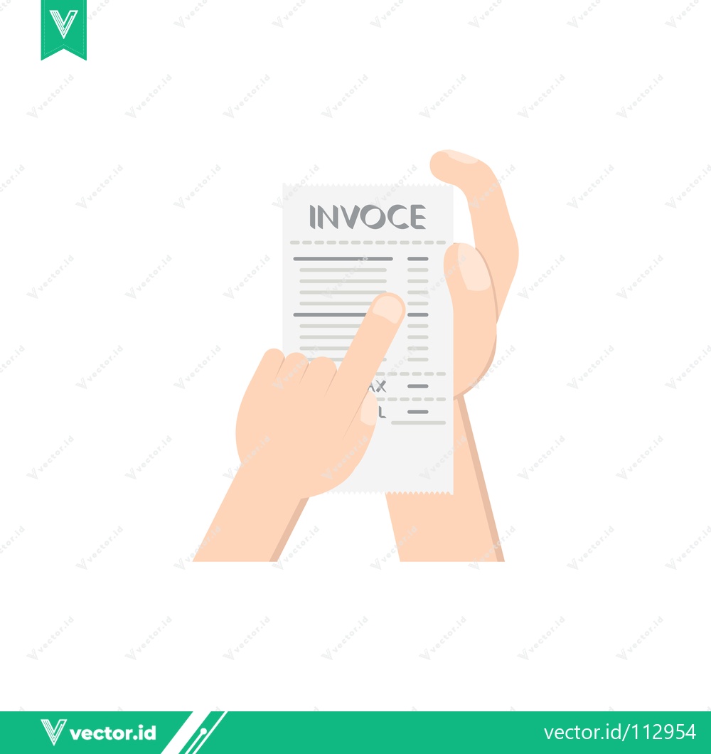 Premium Vector dari Hand Holding and Pointing at an Invoice Document