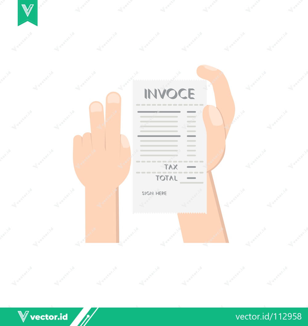 Premium Vector of Hand Holding Invoice Receipt Showing Financial Transaction Details
