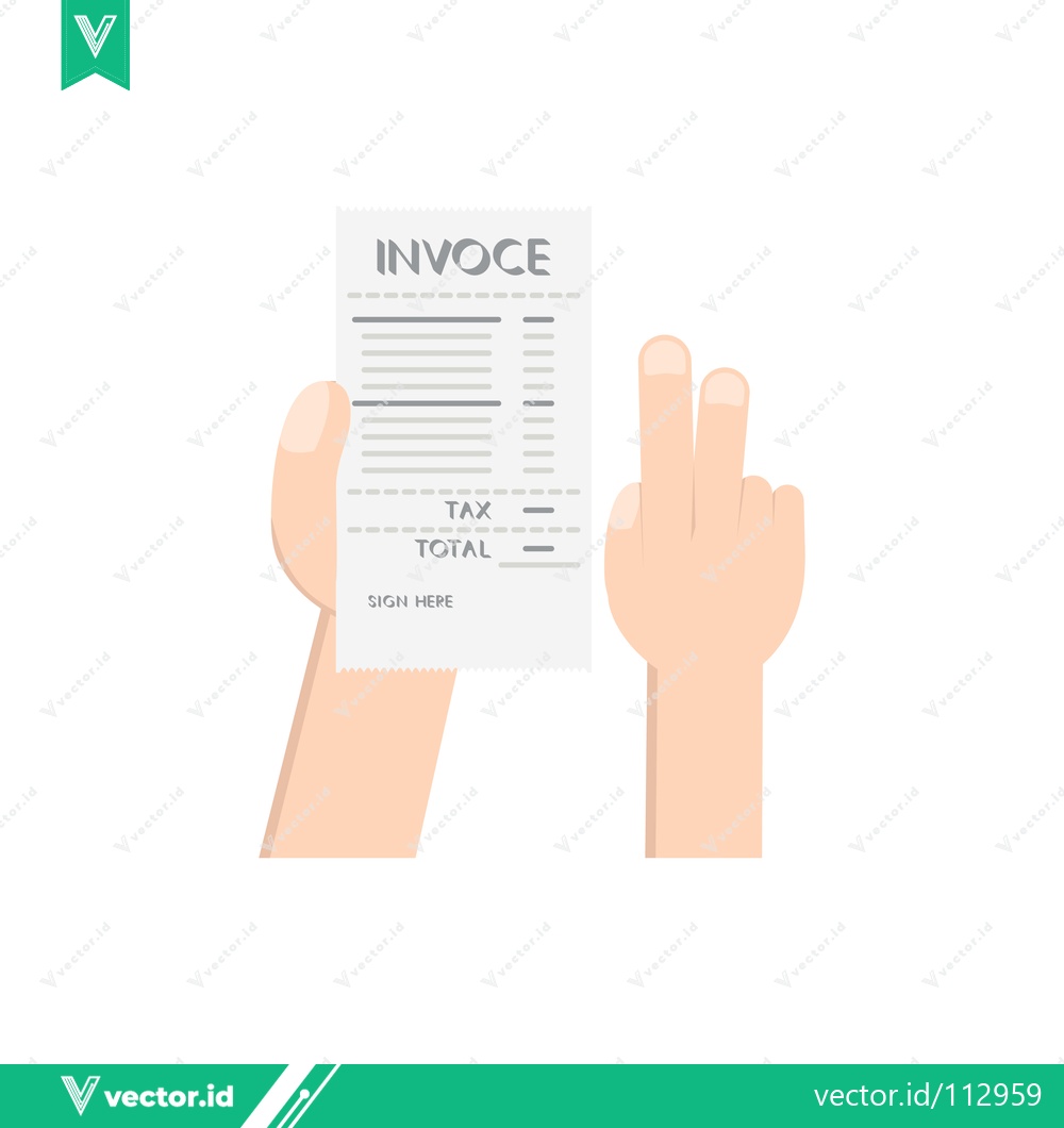 Premium Vector dari Hand Holding Invoice with Fingers Crossed for Good Luck