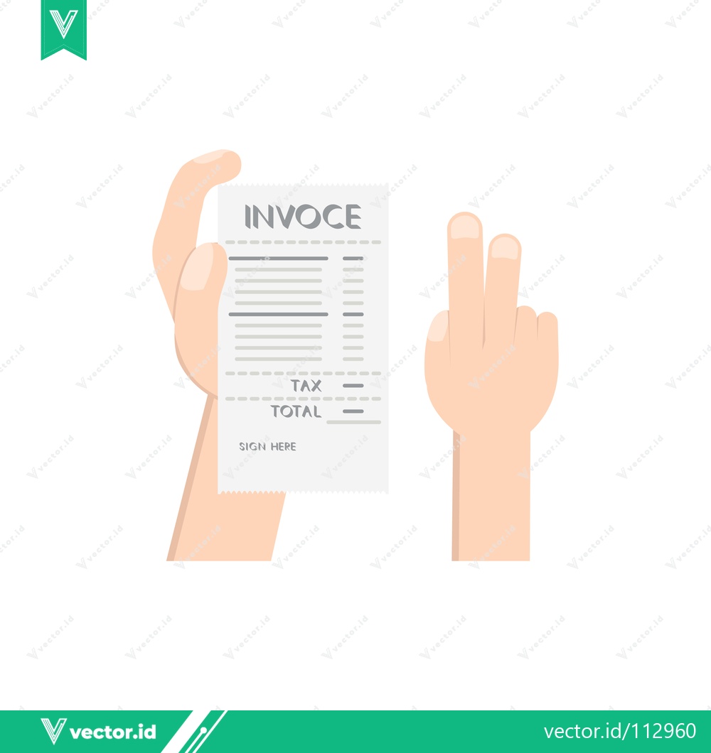 Premium Vector of Hand Holding Invoice Document with Tax and Total Amount