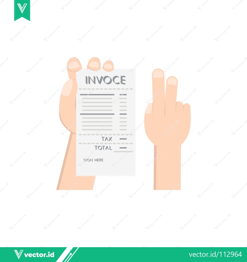 Premium Vector of Hand Holding Invoice Document with Tax Information