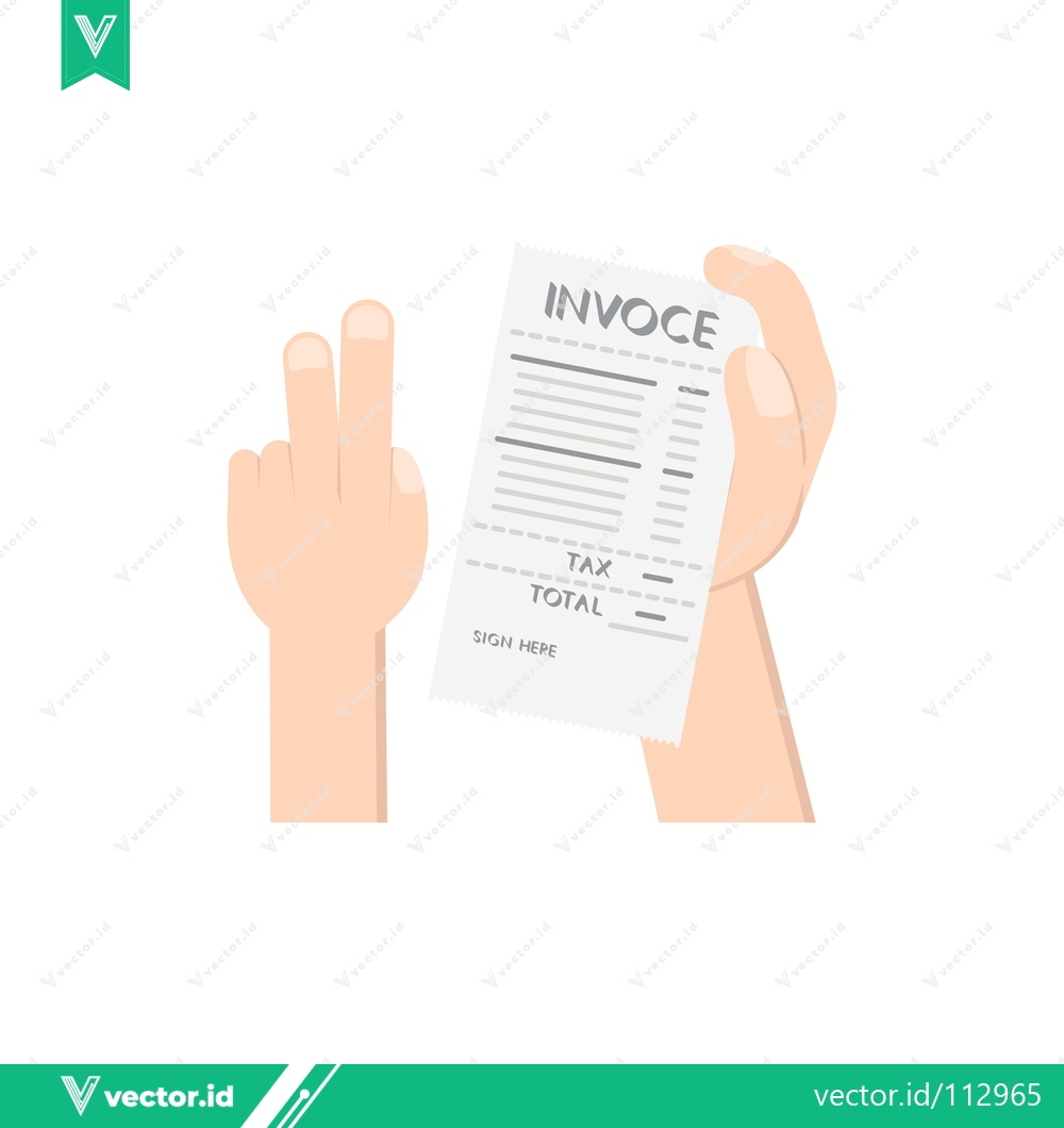 Premium Vector of Hand holding an invoice with two fingers up