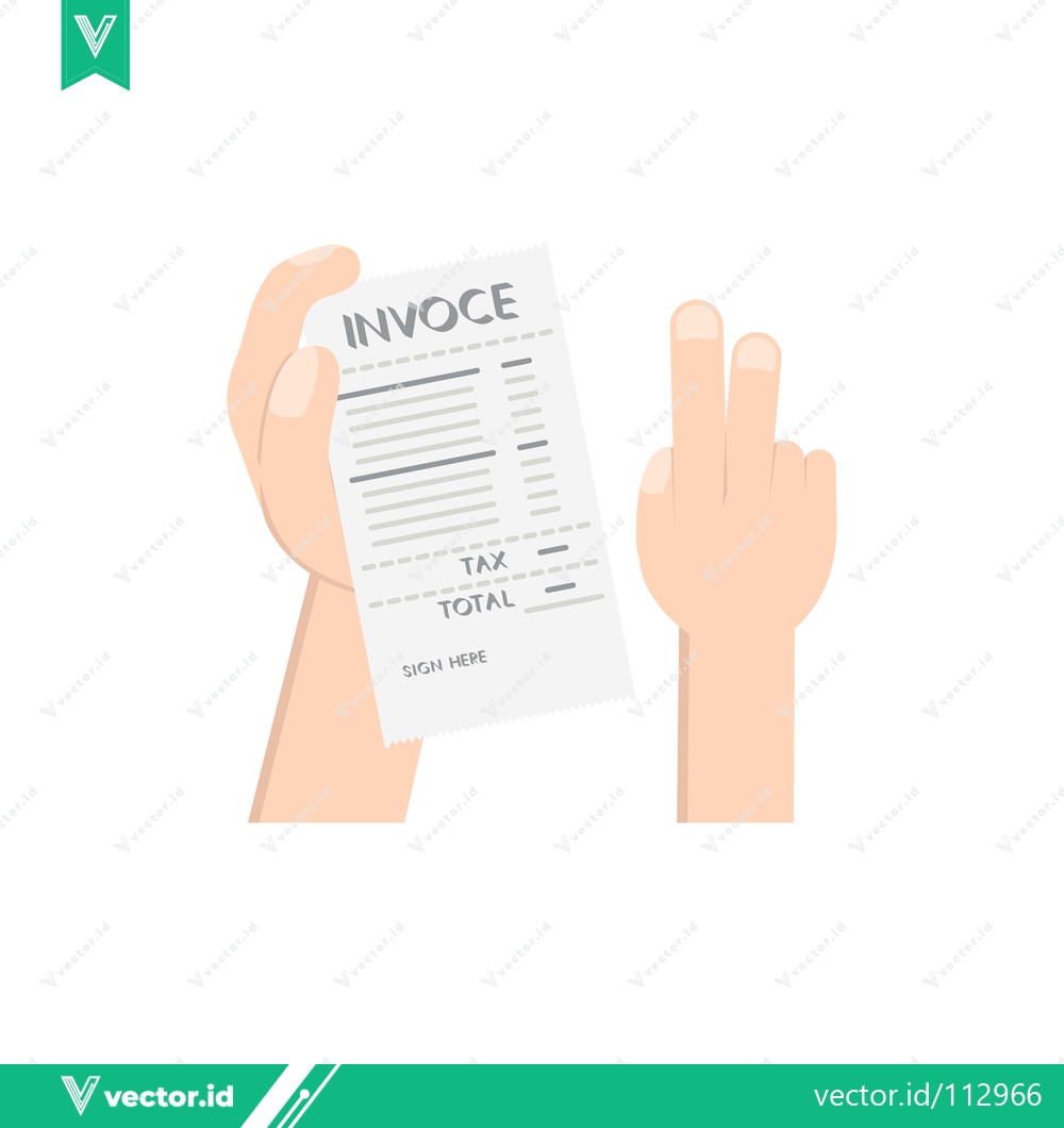 Premium Vector dari Hands Holding Invoice Document with Tax Form Details