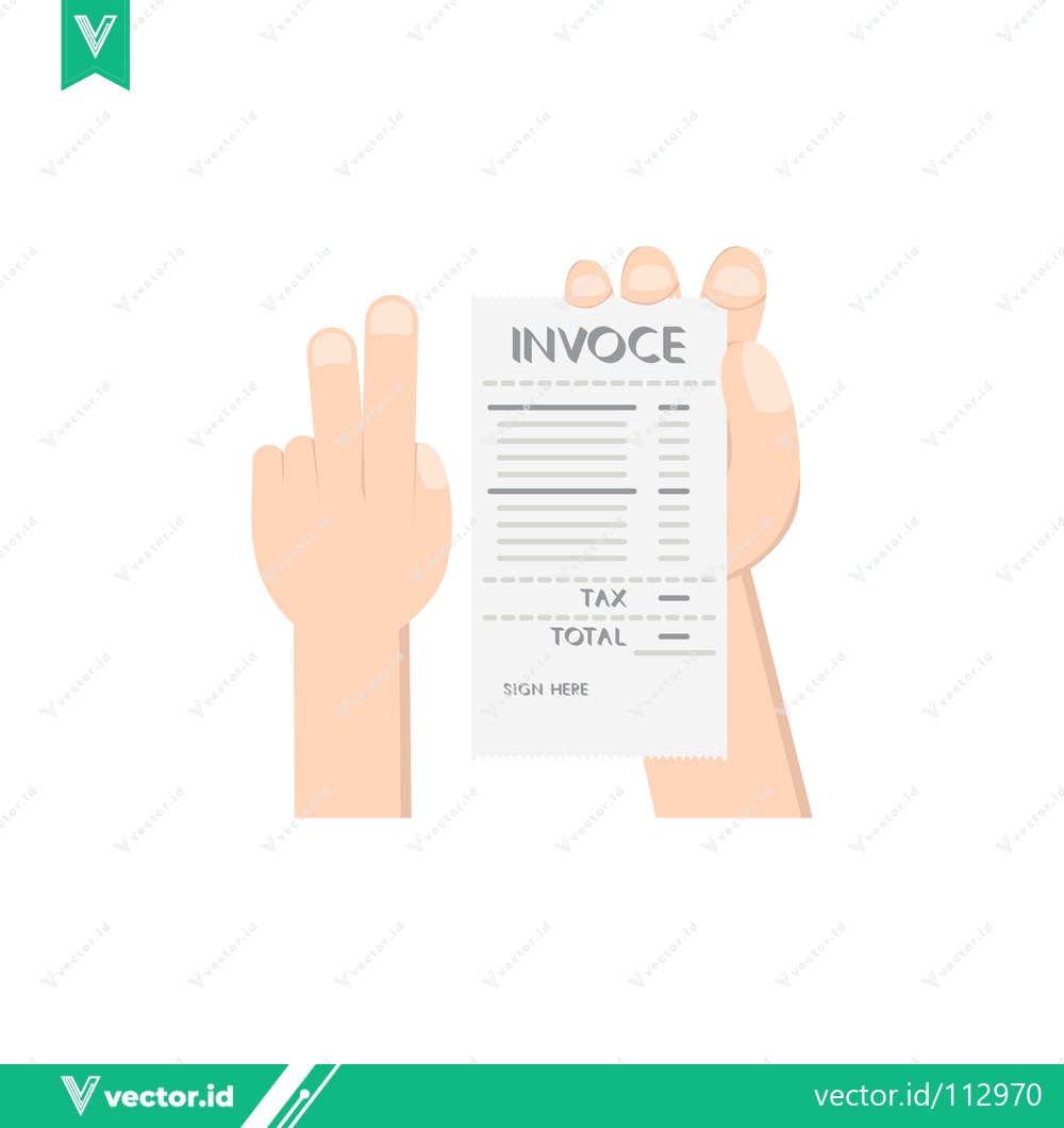 Premium Vector dari Hand holding an invoice document business finance concept