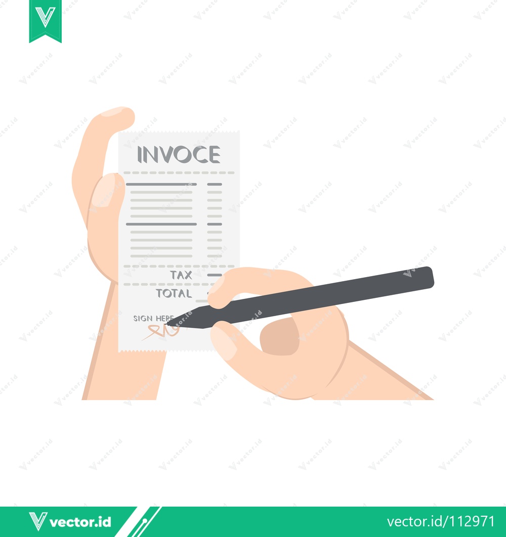 Premium Vector dari Hand Signing Invoice Document with Pen