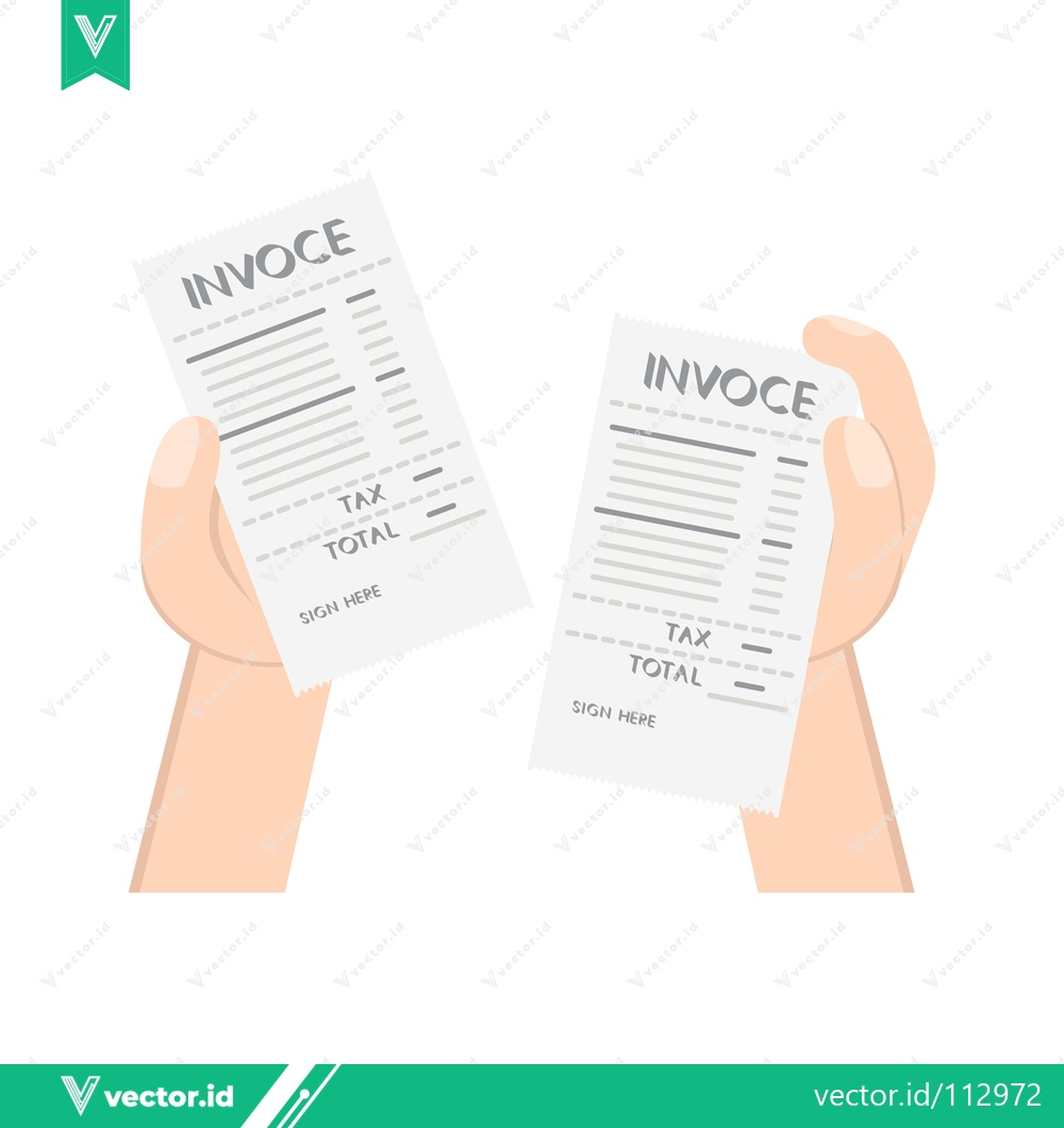 Premium Vector dari Two hands holding invoices financial document concept