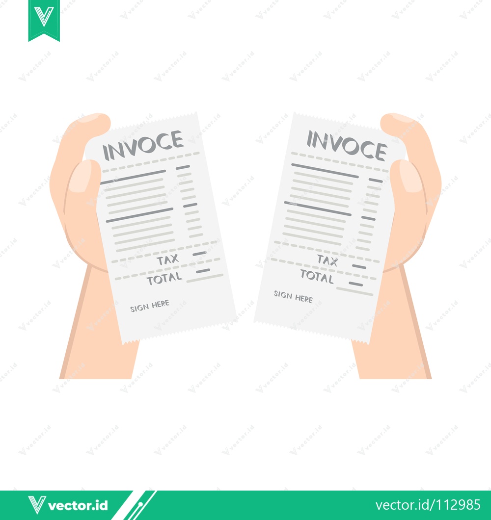 Premium Vector dari Torn Invoice Held by Hands Representing Financial Problems