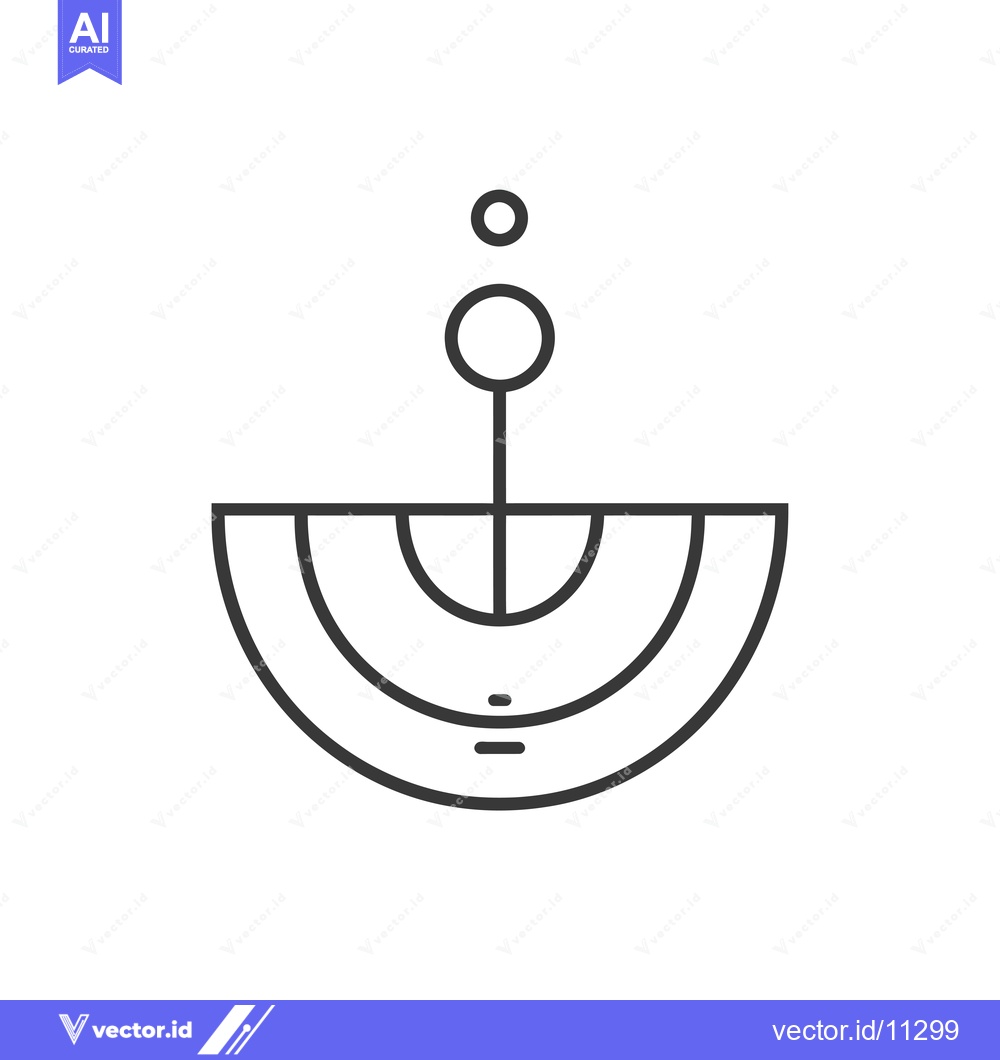 Premium Vector of Abstract Geometric Design with a Central Stem and Circular Elements