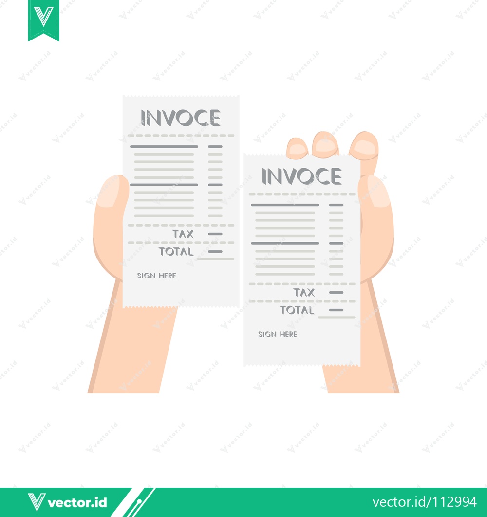 Premium Vector dari Hands holding two invoices side by side comparison