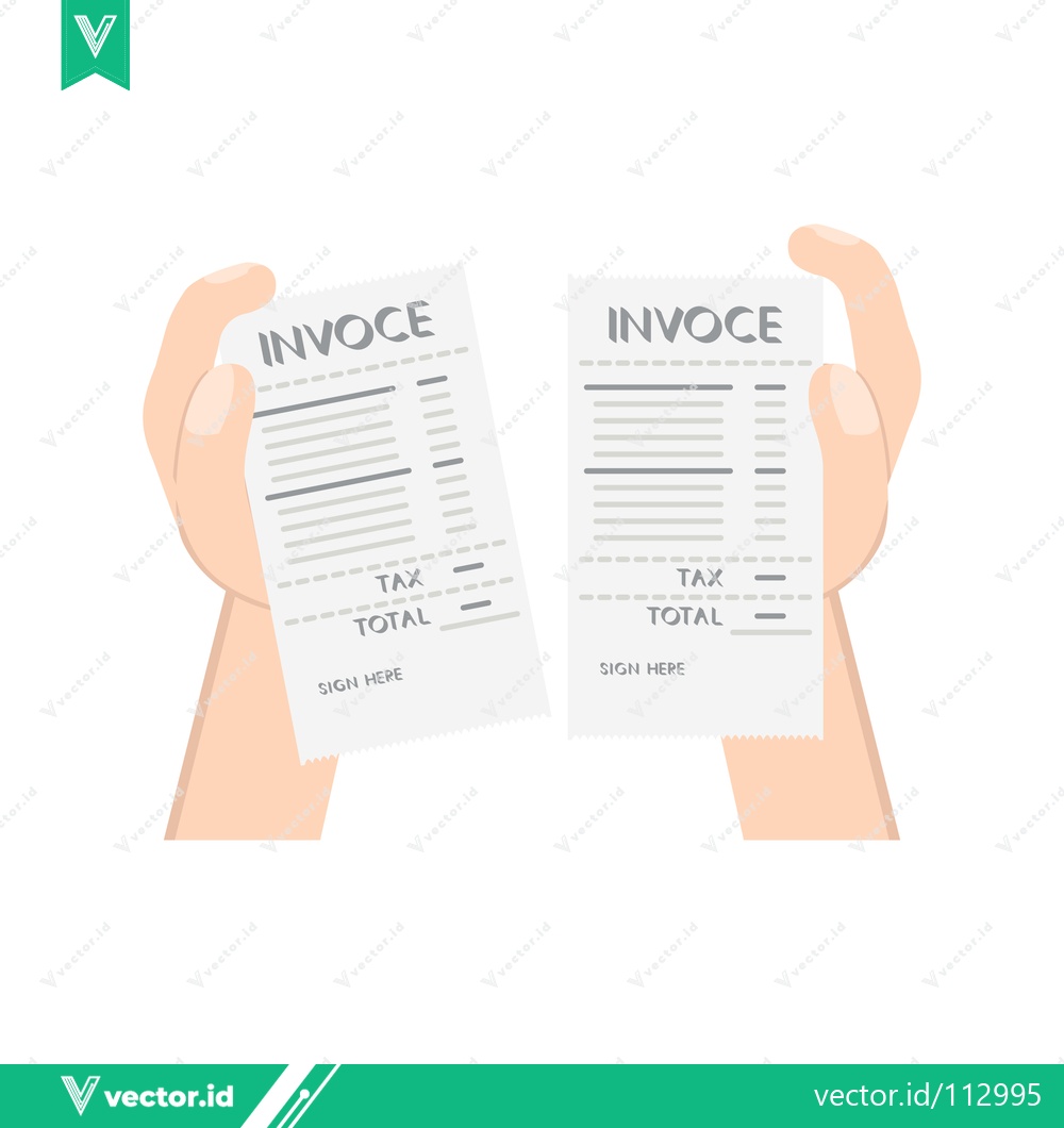 Premium Vector dari Torn Invoice Held by Hands Financial Document Disruption