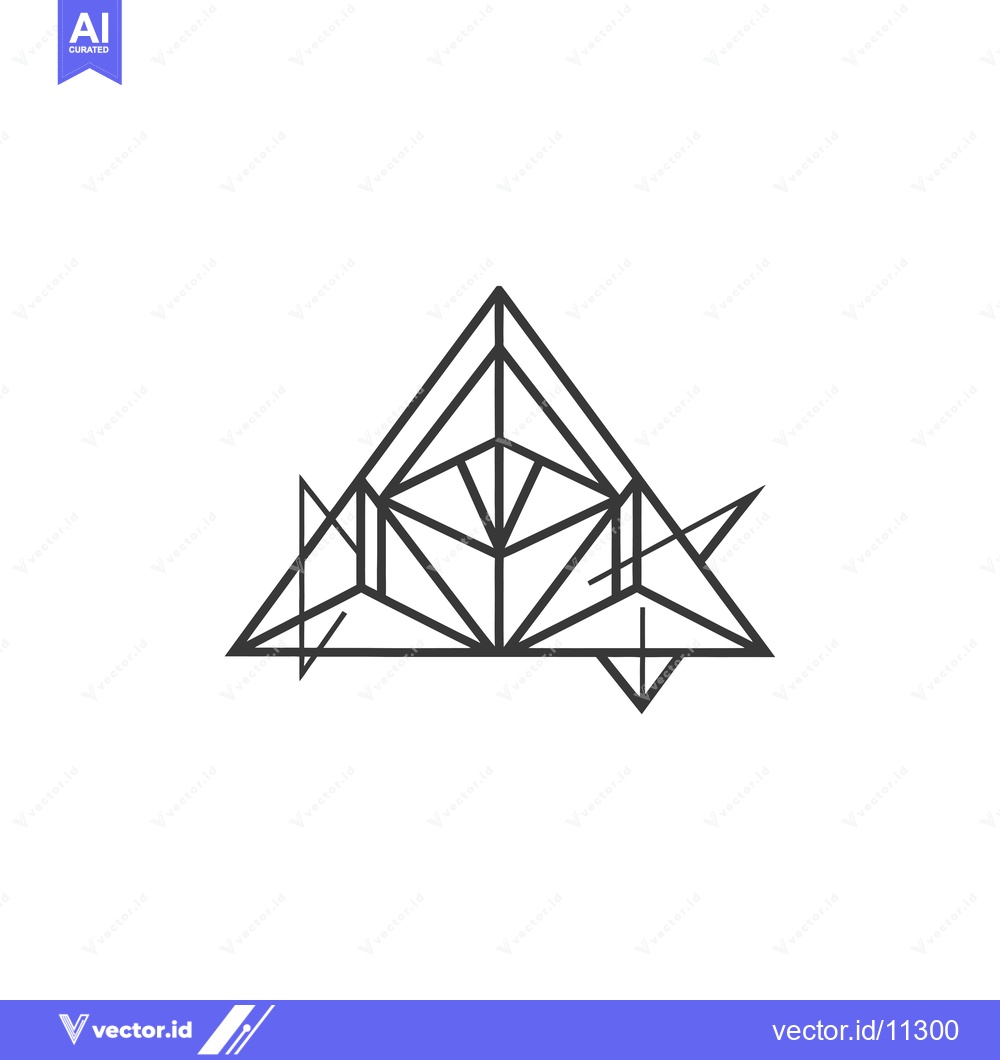Premium Vector of Abstract Geometric Design with a Central Triangle