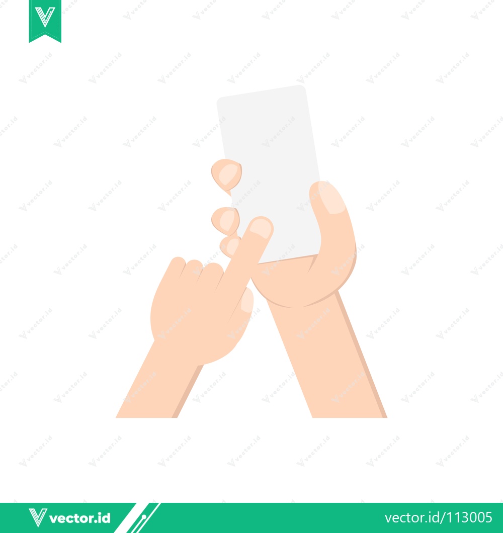 Premium Vector of Close-up of hands holding and interacting with a smartphone screen