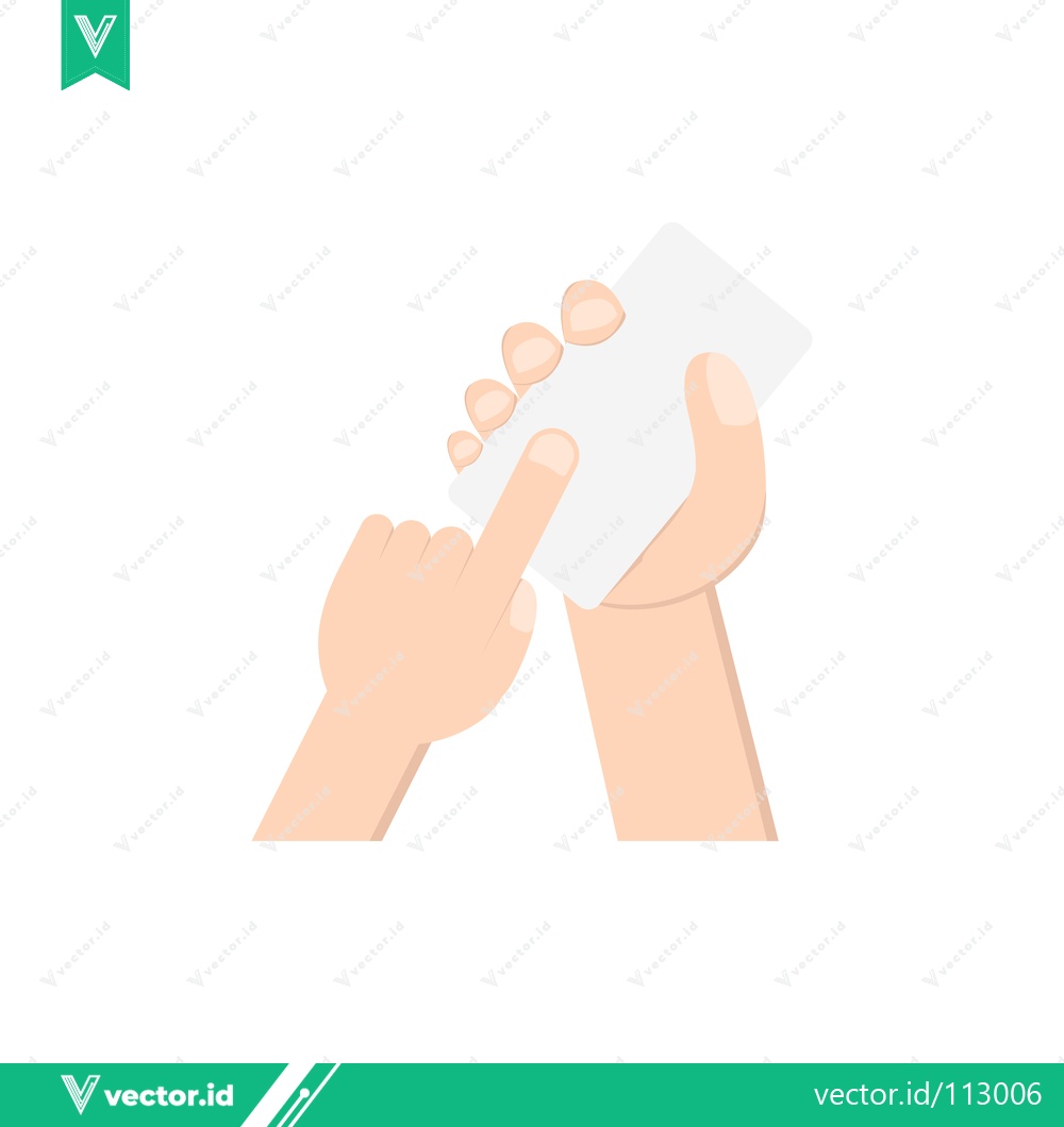 Premium Vector dari Hand Holding and Touching a Blank Card