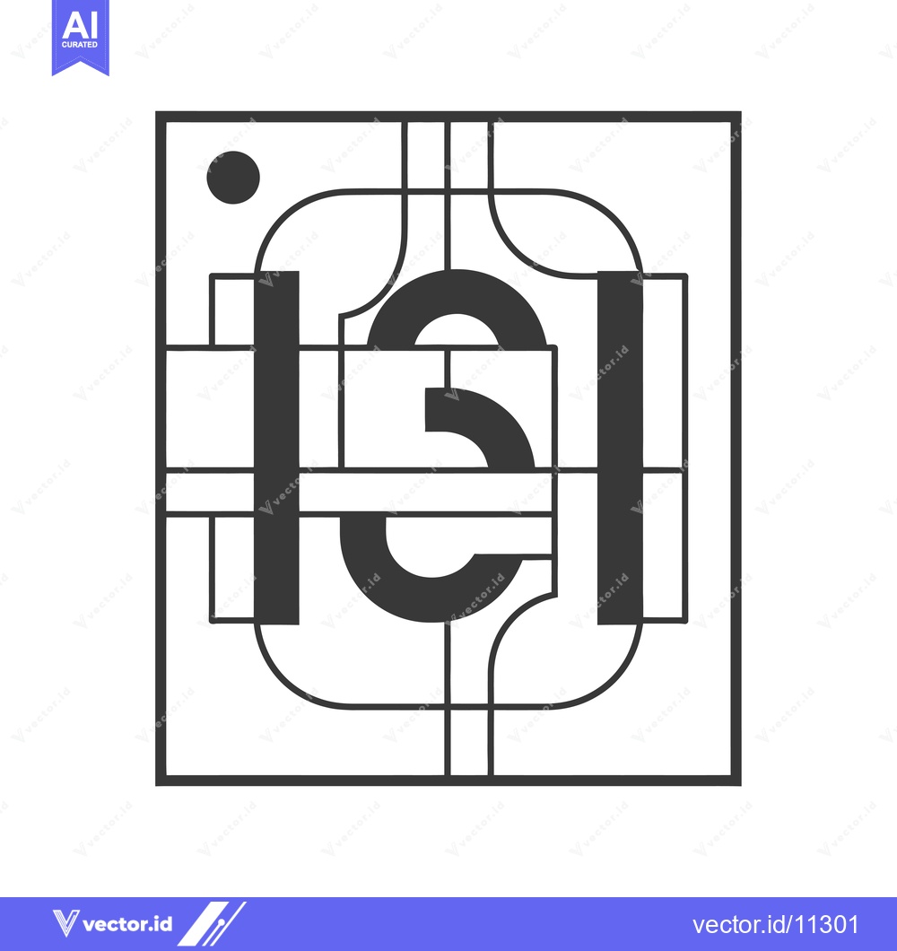Premium Vector of Abstract Geometric Design with a Circle and a Dot