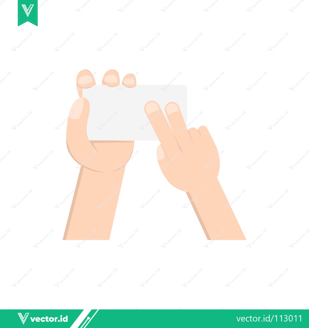 Premium Vector dari Hands holding a blank white card isolated on white background