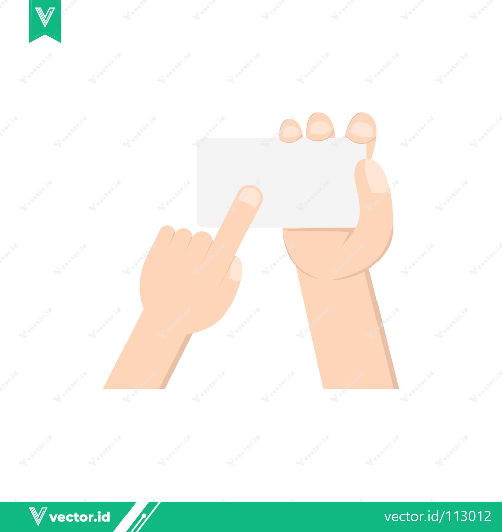 Premium Vector dari Hand Holding and Pointing to a Blank Business Card
