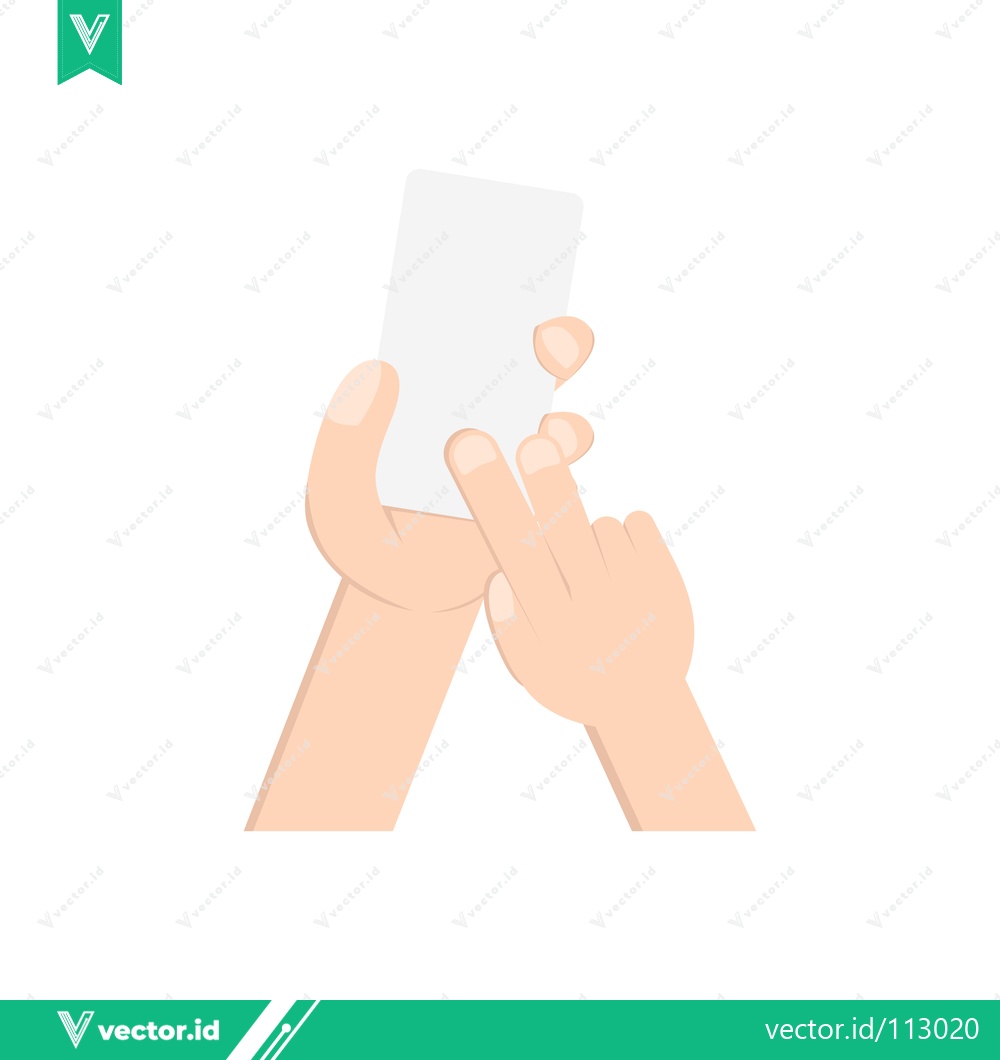 Premium Vector dari Close-up of a persons hands holding and interacting with a smartphone