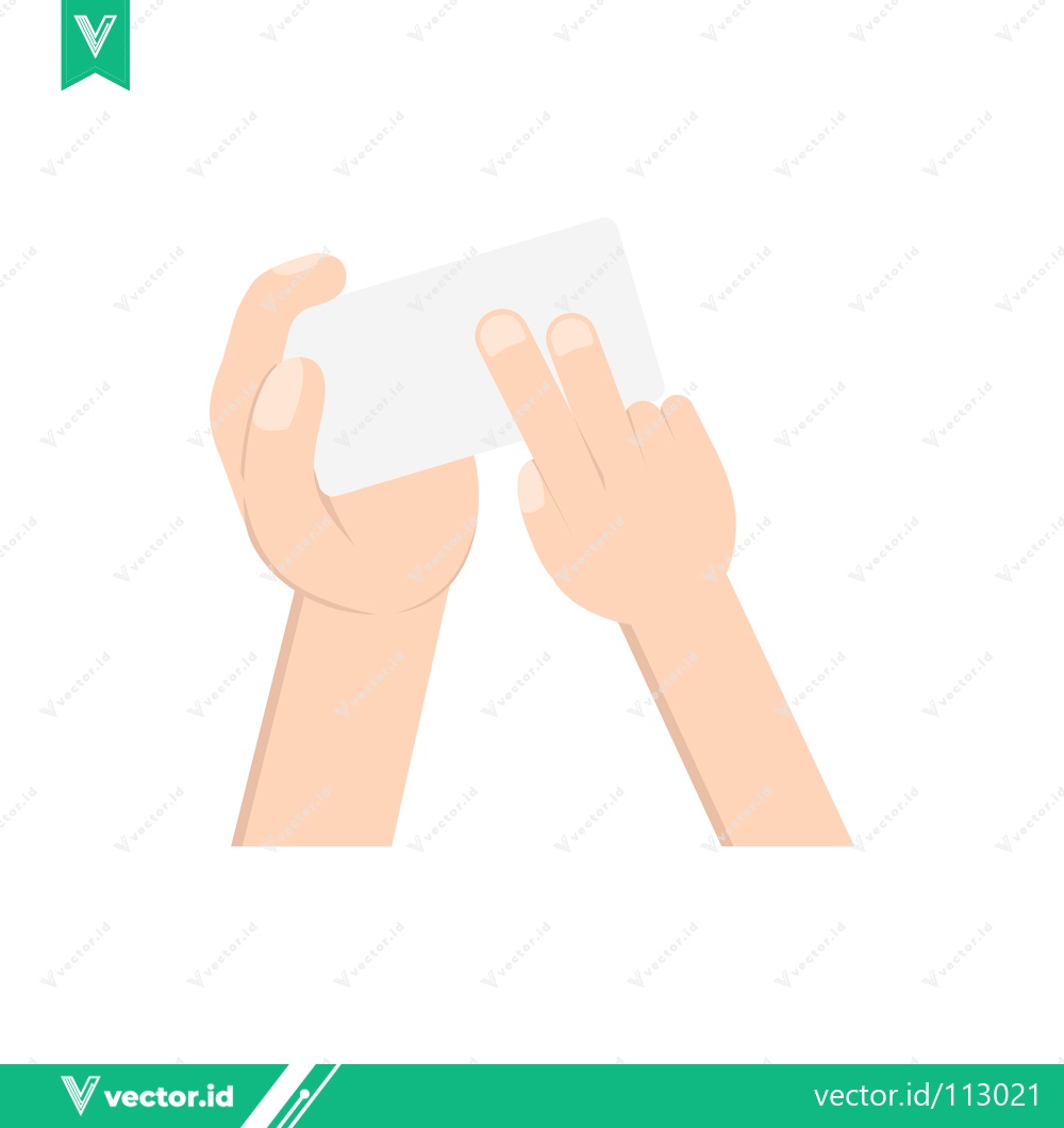 Premium Vector of Hands holding a blank white card for text or design