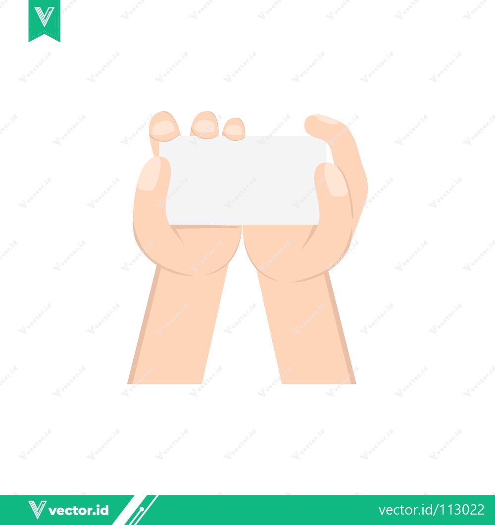 Premium Vector of Hands Holding Blank White Card